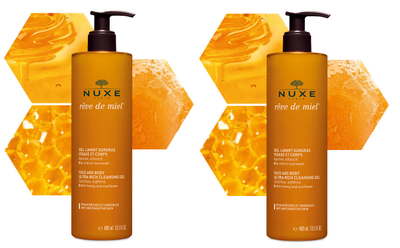 Image NUXE REVE DE MIEL GEL LAVANT SURGRAS VISAGE ET CORPS DUO 2X400ML