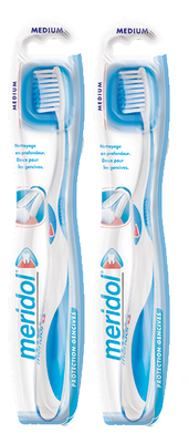 Image Meridol Brosse à Dent Protection Gencives Médium Duo