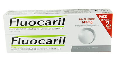 Fluocaril Dentifrice Bi-fluoré 145mg Blancheur Bitube 2x75ml