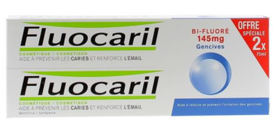 Fluocaril Dentifrice Bi-fluoré 145mg Gencives Bitube 2x75ml