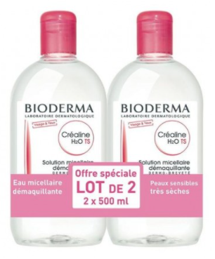 Image Bioderma Créaline H2O eau micellaire s/parf 500mlx2