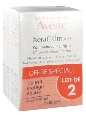 Avene Eau Thermale Xeracalm A.D Pain Nettoyant Surgras duo 2x100g