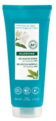 Klorane gel de douche au parfum eau de tiaré tube 200ml