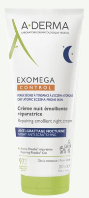 Image A-Derma - Exomega Control - Crème nuit émolliente réparatrice - Peaux sèches à tendance à l'eczéma atopique tube 200ml