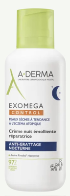 Image A-Derma - Exomega Control - Crème nuit émolliente réparatrice - Peaux sèches à tendance à l'eczéma atopique flacon 400ml