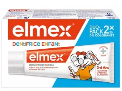 Image Elmex Enfant 3-6ans dentifrice duo 2x50ml