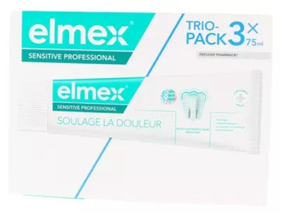 Image Elmex Sensitive Professional Dentifrice tube trio 3x75ml