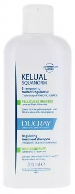 Ducray Kelual Squanorm shampooing traitant régulateur pellicules grasses 200ml