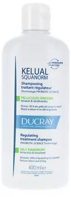 Ducray Kelual Squanorm shampooing traitant régulateur pellicules grasses 400ml