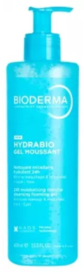 Image Bioderma Hydrabio gel moussant nettoyant micellaire hydratant 24H flacon 400ml