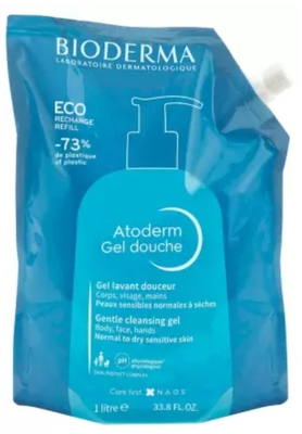 Image Bioderma Atoderm Gel douche douceur écorecharge 1l