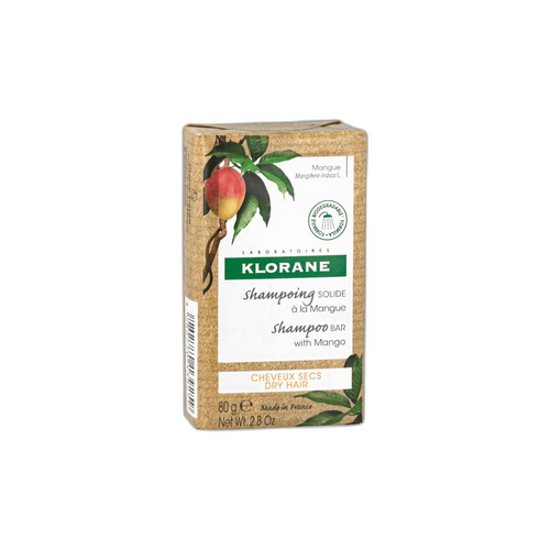 Klorane - Mangue - Shampoing Solide Nutrition à la Mangue - Cheveux secs 80 g