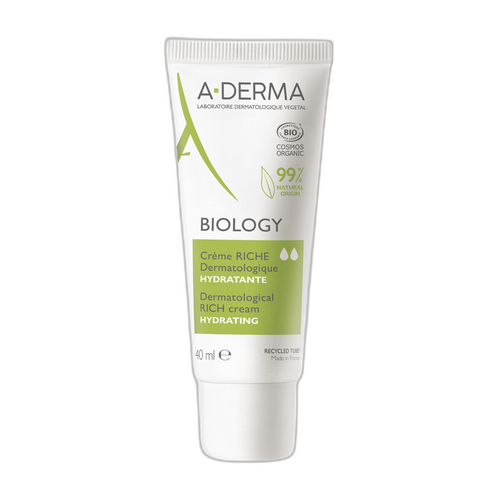 A-DERMA — BIOLOGY CRÈME RICHE DERMATOLOGIQUE HYDRATANTE — Crème visage hydratante riche — BIOLOGY 40 ml