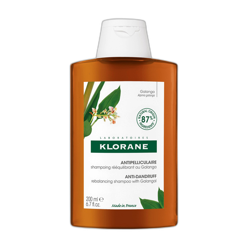 Klorane — Shampoing Rééquilibrant Antipelliculaire au Galanga — Pellicules libres 200 ml