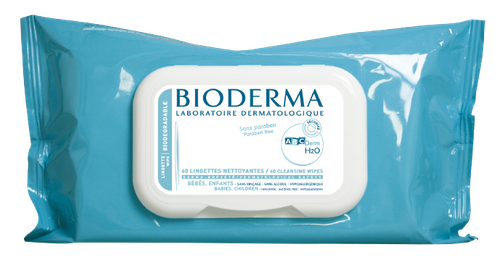 Bioderma ABCDerm H2O Lingettes biodégradables bébé et enfants peau normale à sèche 60